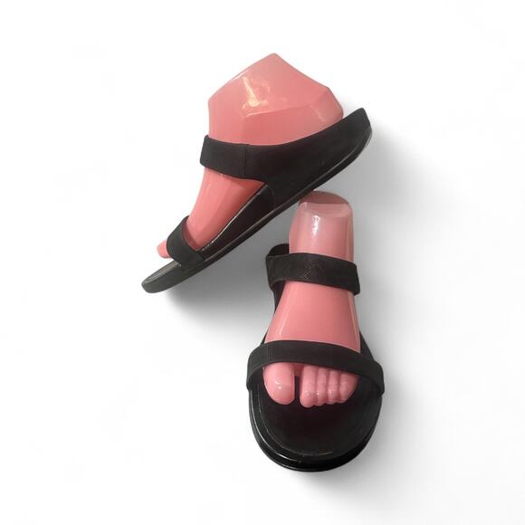 FitFlop Black Synthetic Slip On 2-Strap Slide Mule Sandal Women's Shoes 10.5M 41 - Picture 4 of 6